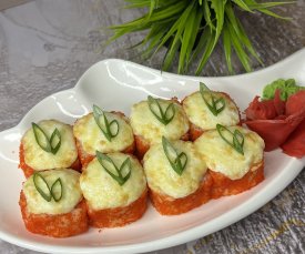 запеченная калифорния с куриным филе